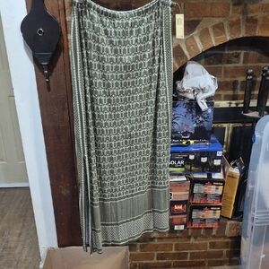 Max Edition Green Geometric Maxi Skirt